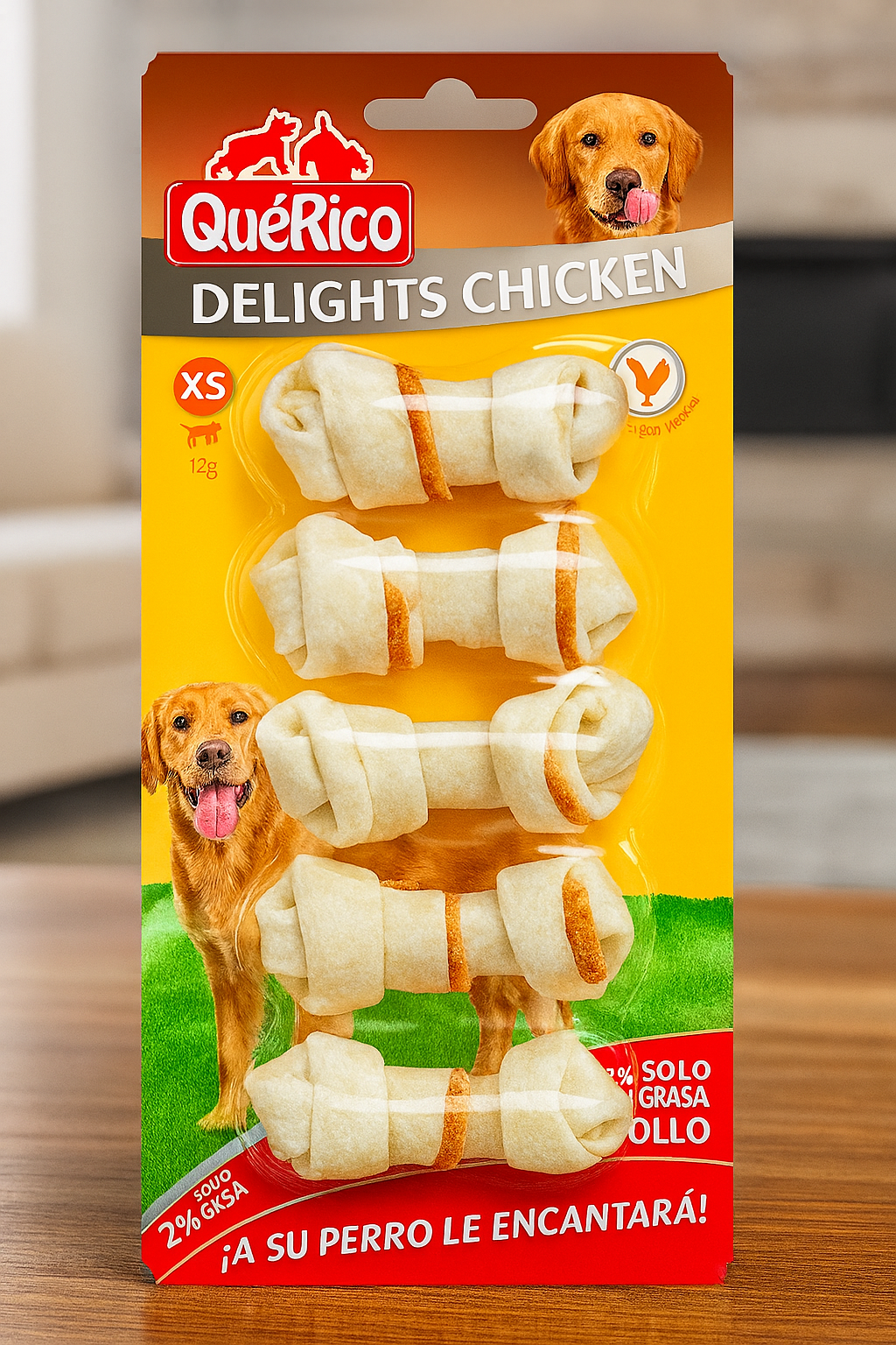 📦 Huesos “QuéRico Delights Chicken” – XS 12g(Iva incluido en el precio)