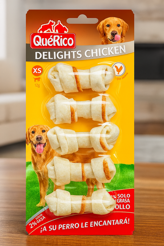 📦 Huesos “QuéRico Delights Chicken” – XS 12g(Iva incluido en el precio)