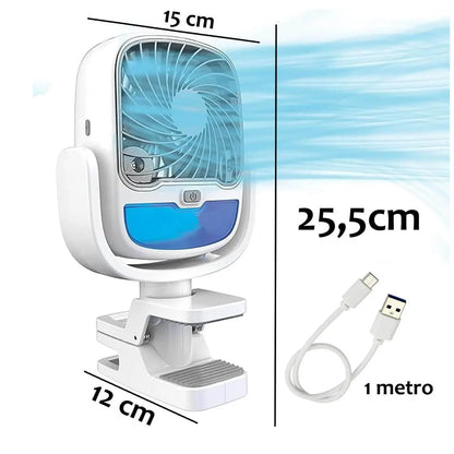 VENTILADOR DE AIRE FRIO HUMIDIFICADOR CON PINZA