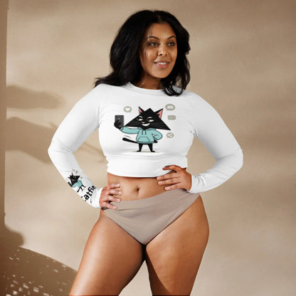 Long Sleeve Cat Crop Top Eco - Trixel Recycled EME