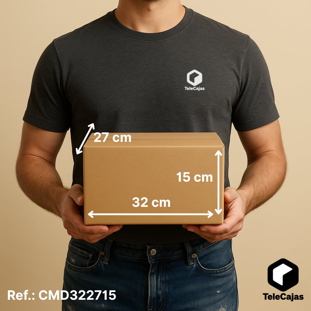 Cajita 32x27x15 cm de Cartón DOBLE ONDA Marrón de Solapas  Envíos y Almacenaje