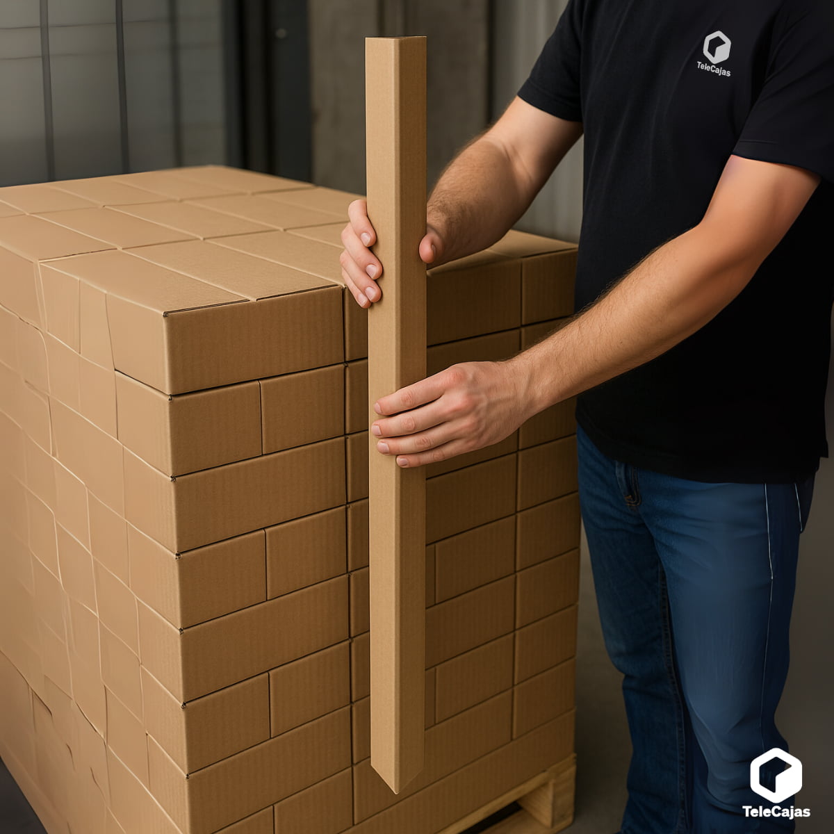 Cantoneras de cartón reciclado 160 cm x 4 cm | Cantoneras protectoras para palets y embalaje | Refuerzo de bordes y esquinas en transporte y almacenaje