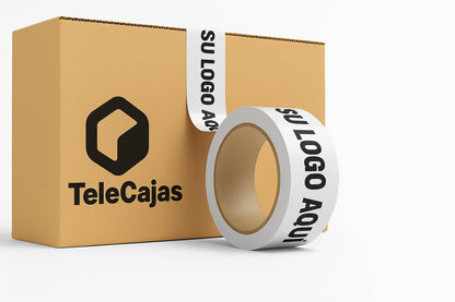 Cinta Adhesiva Personalizada con tu logo. Varias longitudes y tintas a elegir | Alto Adhesivo | Cliché y Dibujos Gratis | 180 unidades (5 cajas)