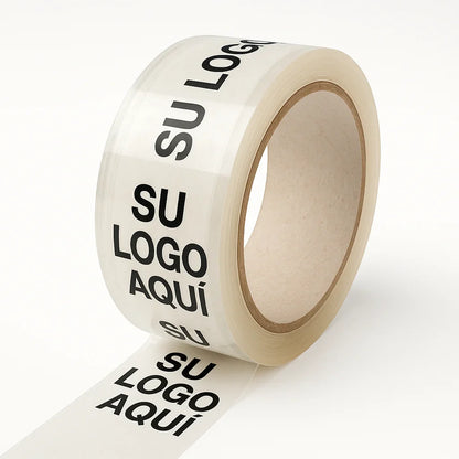 Cinta Adhesiva Personalizada con tu logo. Varias longitudes y tintas a elegir | Alto Adhesivo | Cliché y Dibujos Gratis | 180 unidades (5 cajas)