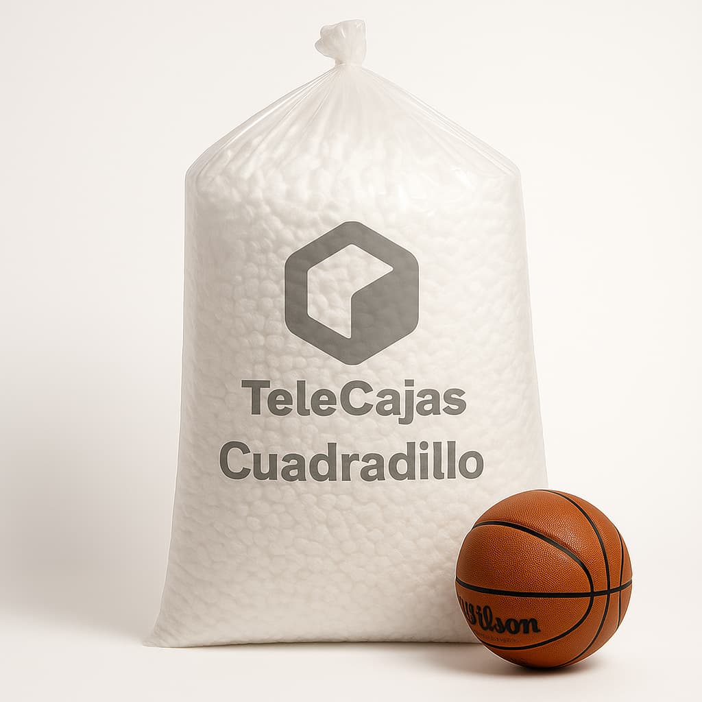 Bolsa Grande de Chips de Relleno en forma de Dados o Tacos. Saco de 333 Litros. Proteja sus productos durante el envío