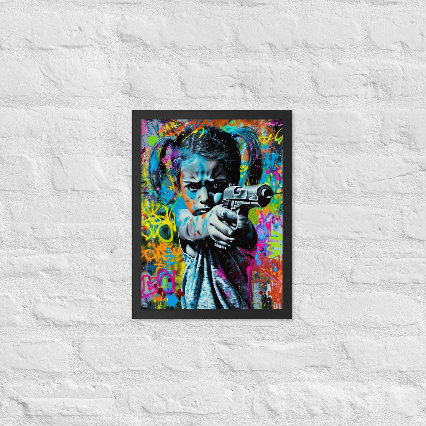 Cuadro decorativo con marco Niña Enfadada 1