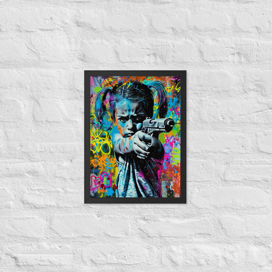 Cuadro decorativo con marco Niña Enfadada 1