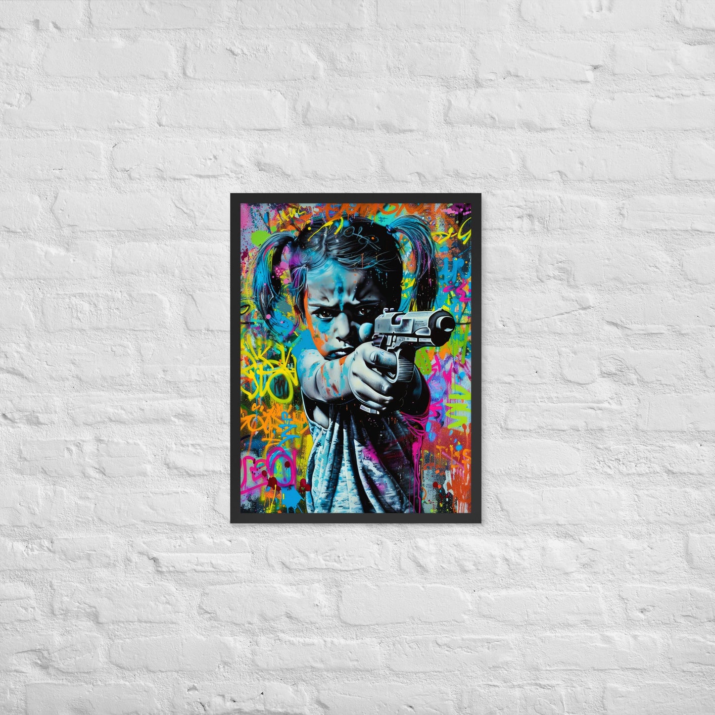 Cuadro decorativo con marco Niña Enfadada 1