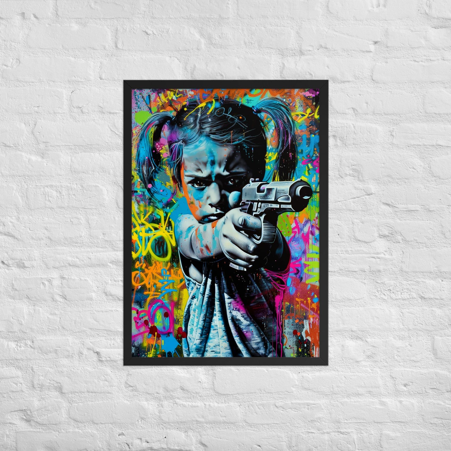 Cuadro decorativo con marco Niña Enfadada 1