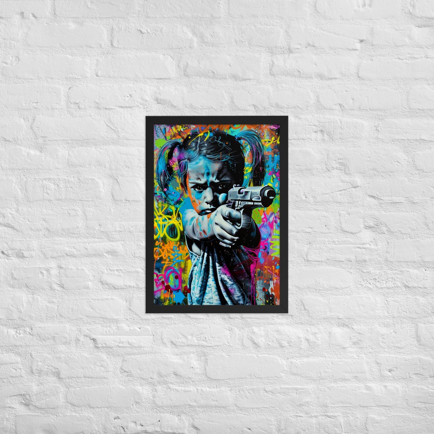 Cuadro decorativo con marco Niña Enfadada 1