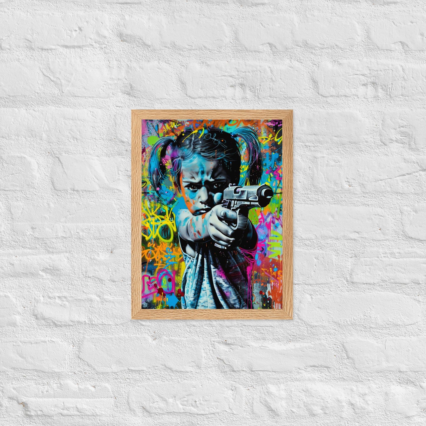 Cuadro decorativo con marco Niña Enfadada 1