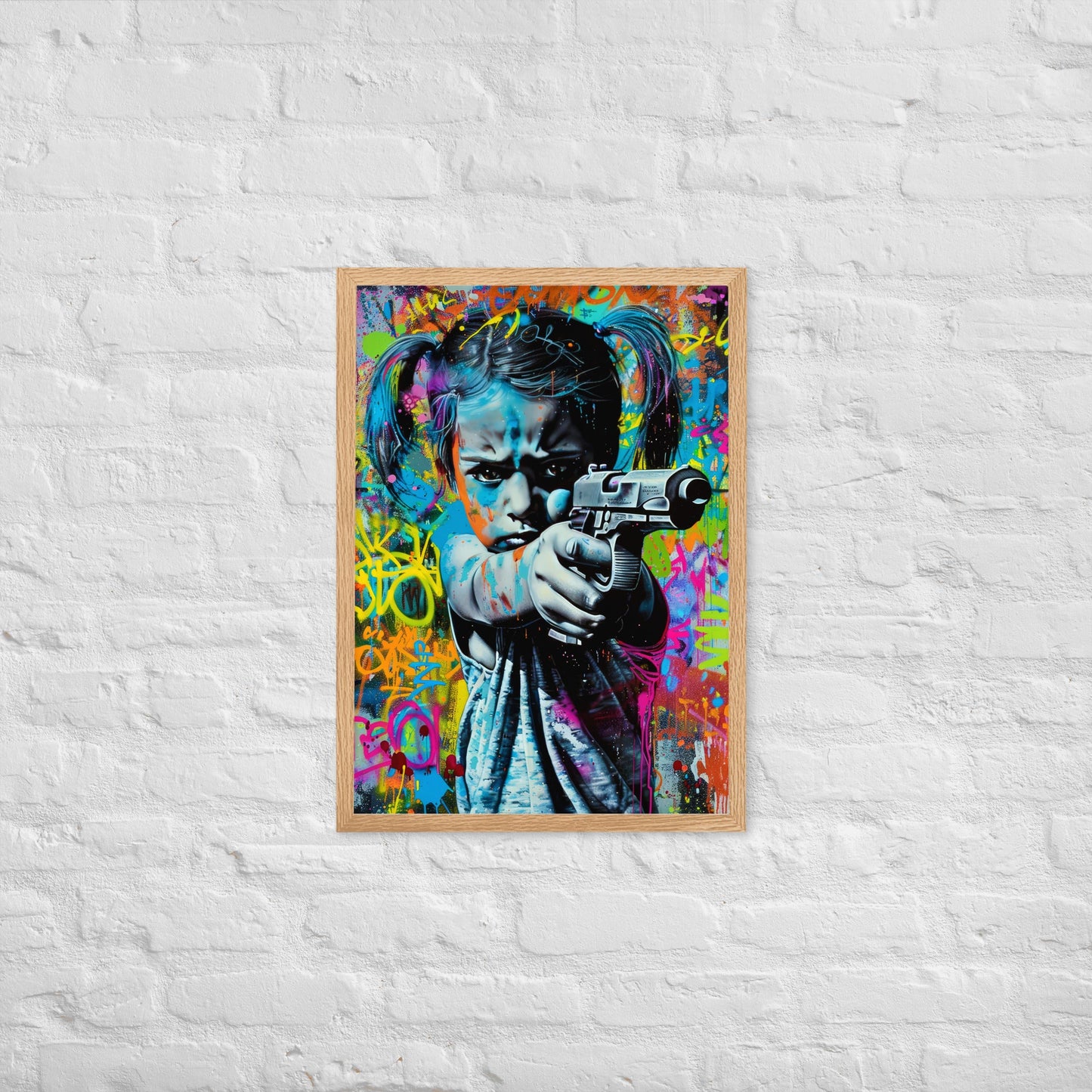 Cuadro decorativo con marco Niña Enfadada 1