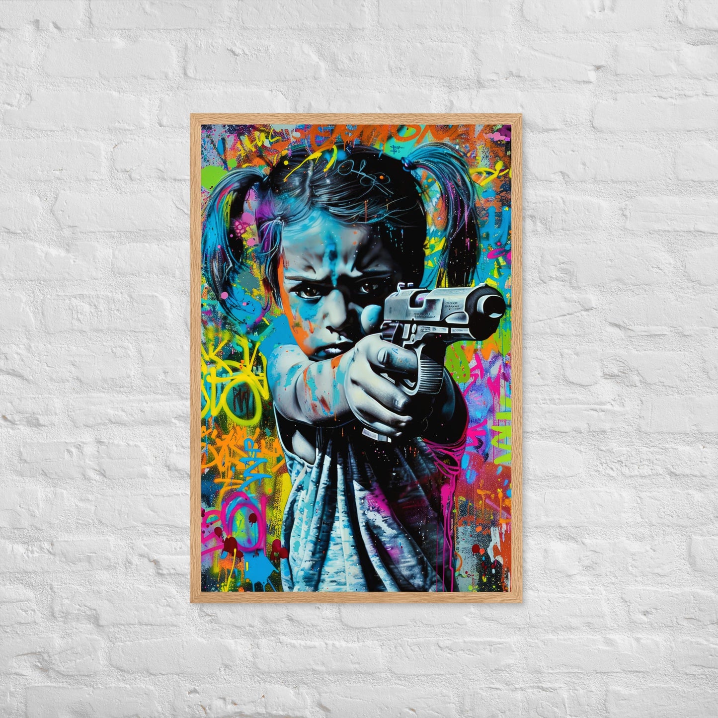 Cuadro decorativo con marco Niña Enfadada 1