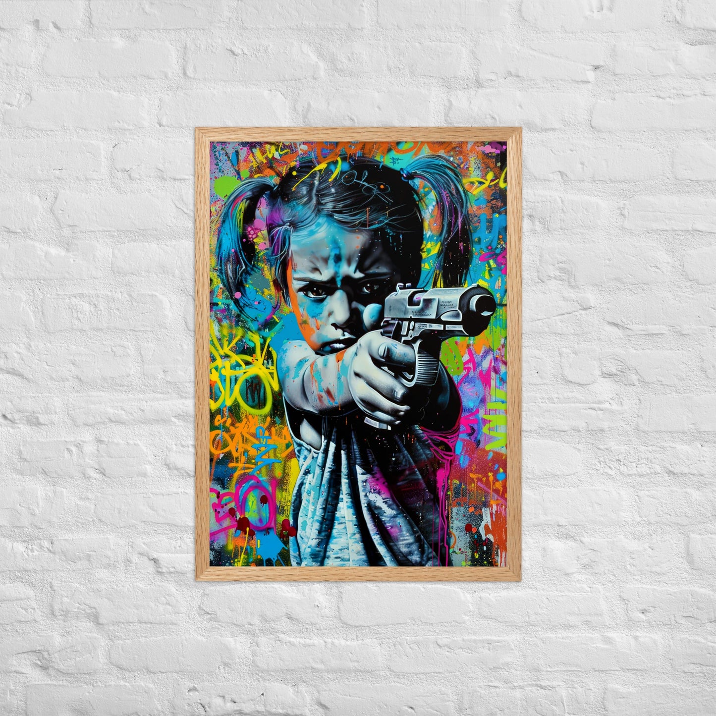 Cuadro decorativo con marco Niña Enfadada 1