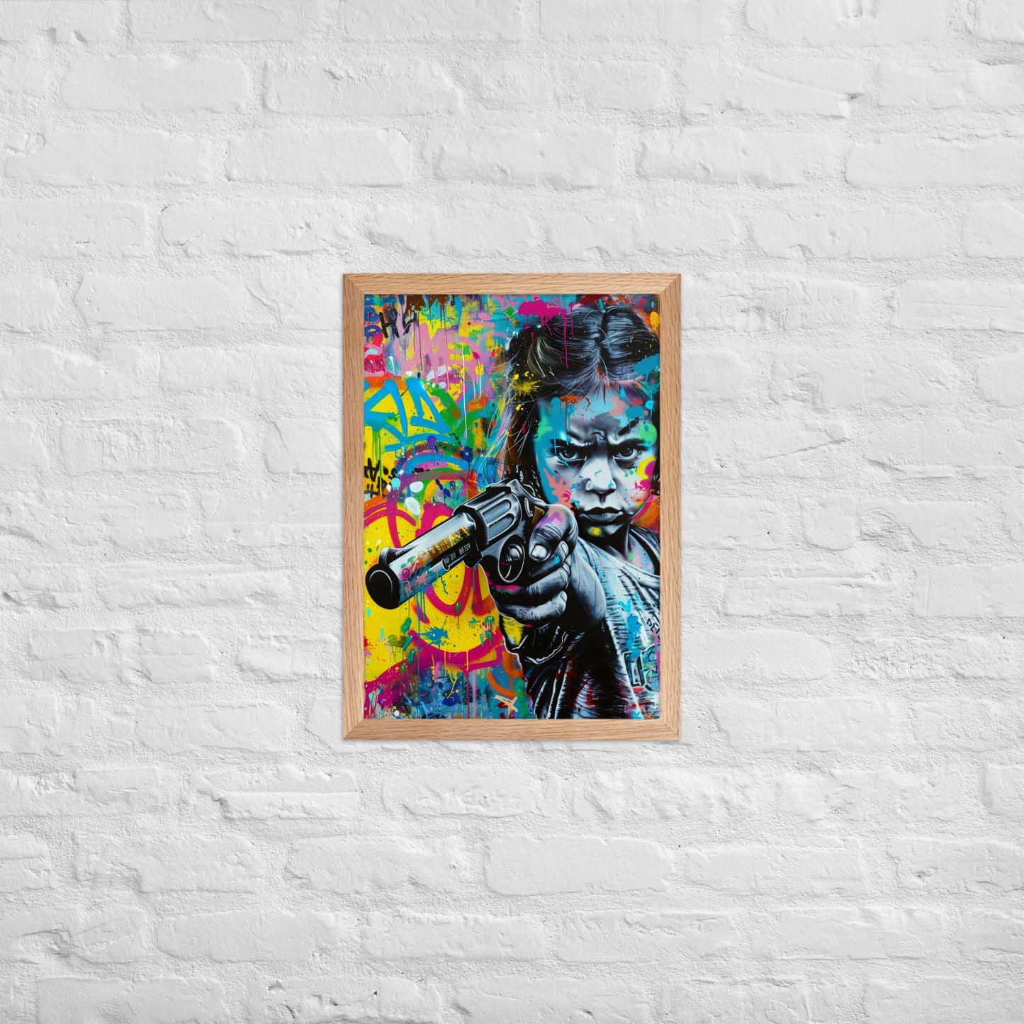 Cuadro decorativo con marco Niña Enfadada 2