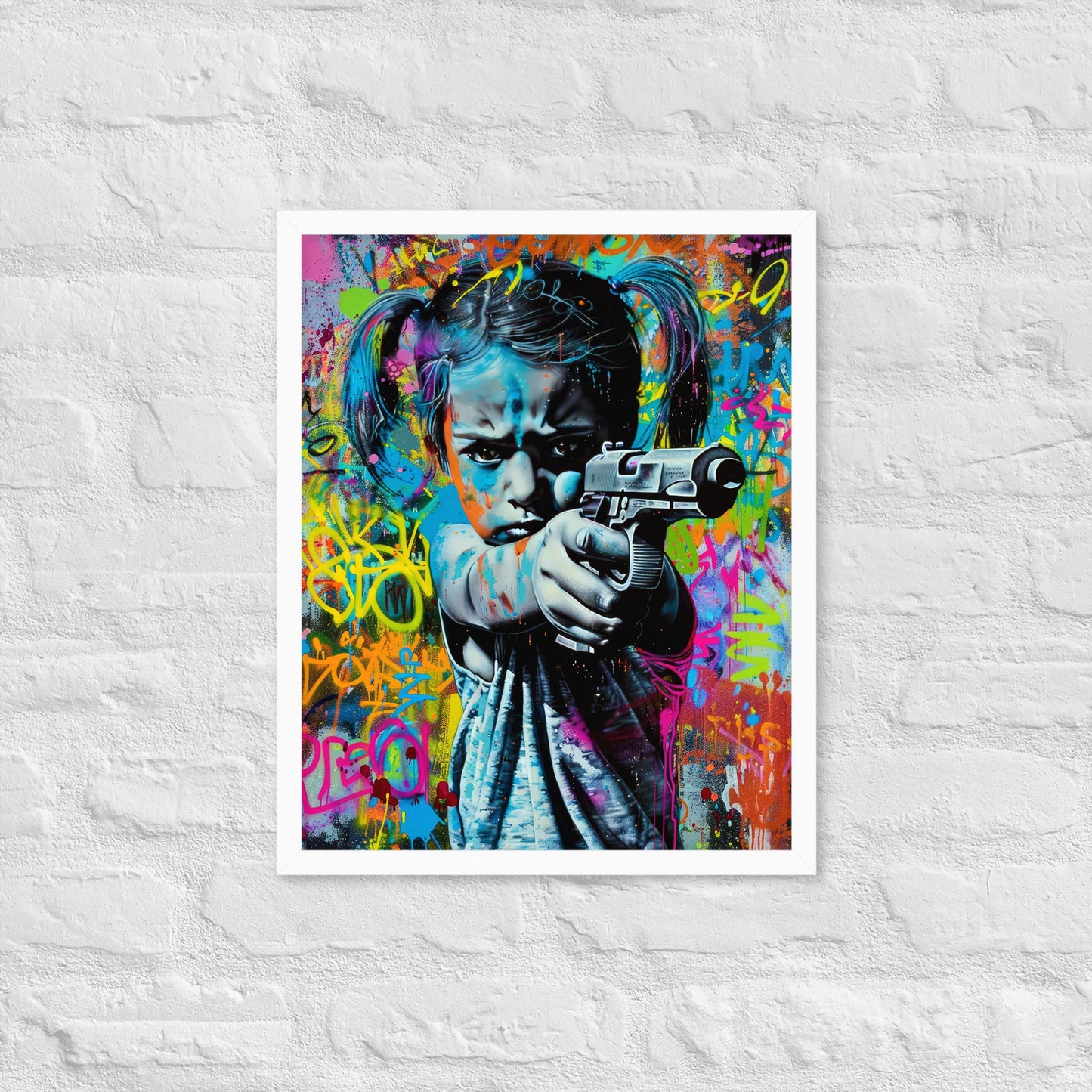 Cuadro decorativo con marco Niña Enfadada 1