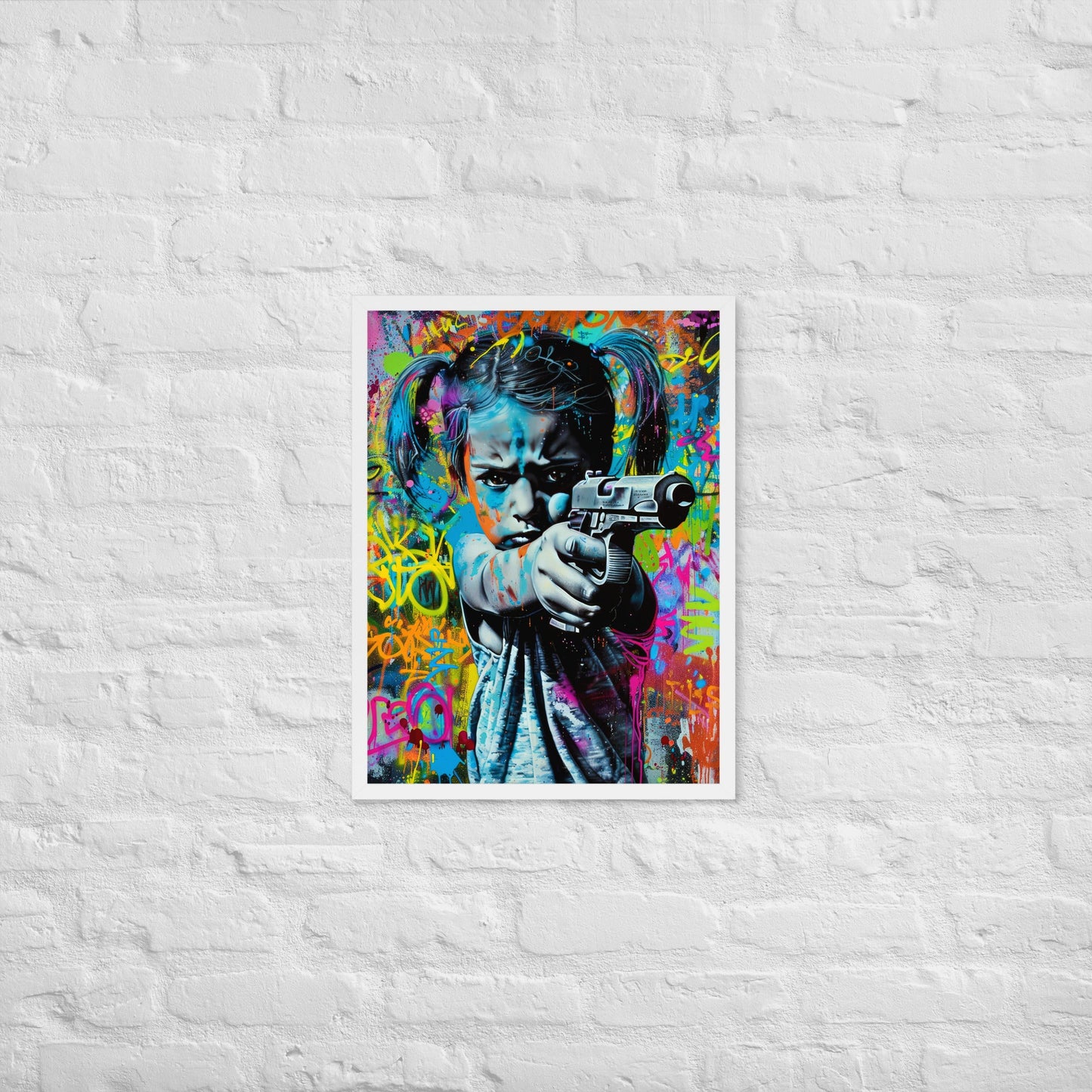 Cuadro decorativo con marco Niña Enfadada 1