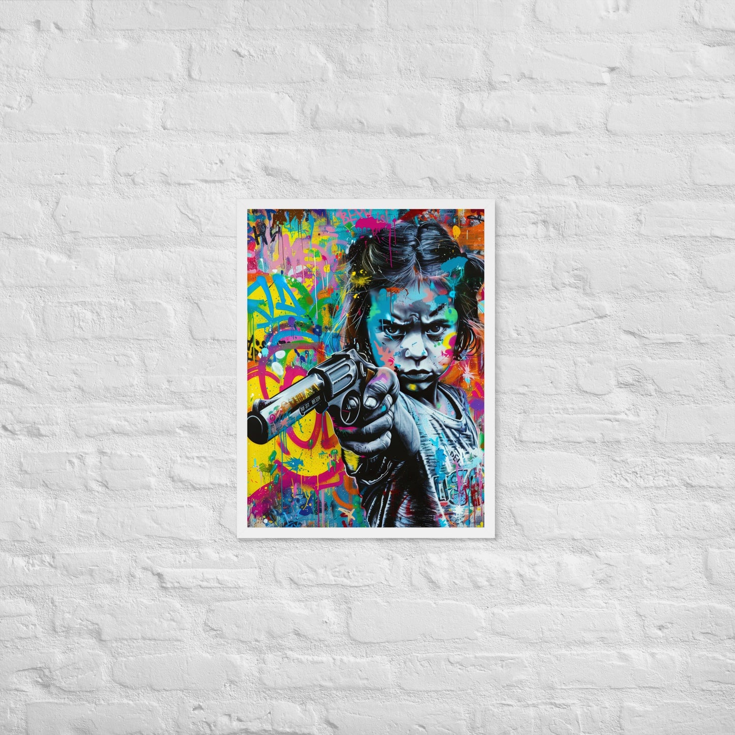 Cuadro decorativo con marco Niña Enfadada 2