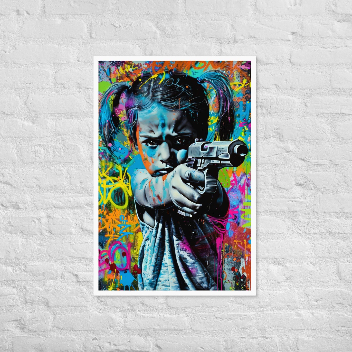 Cuadro decorativo con marco Niña Enfadada 1