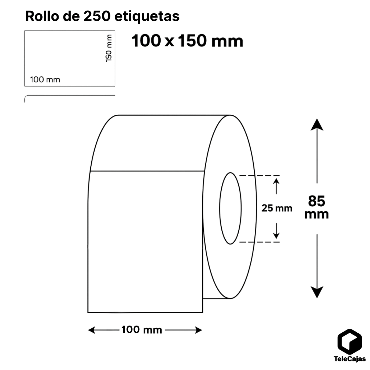 1000 Etiquetas Térmicas 10x15 cm (4x6') en Rollo Adhesivas para Mensajerias | Pack de 1000 pegatinas (4 rollos de 250)