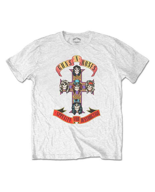 Guns N' Roses - Camiseta "Appetite for Destruction" Unisex Blanca