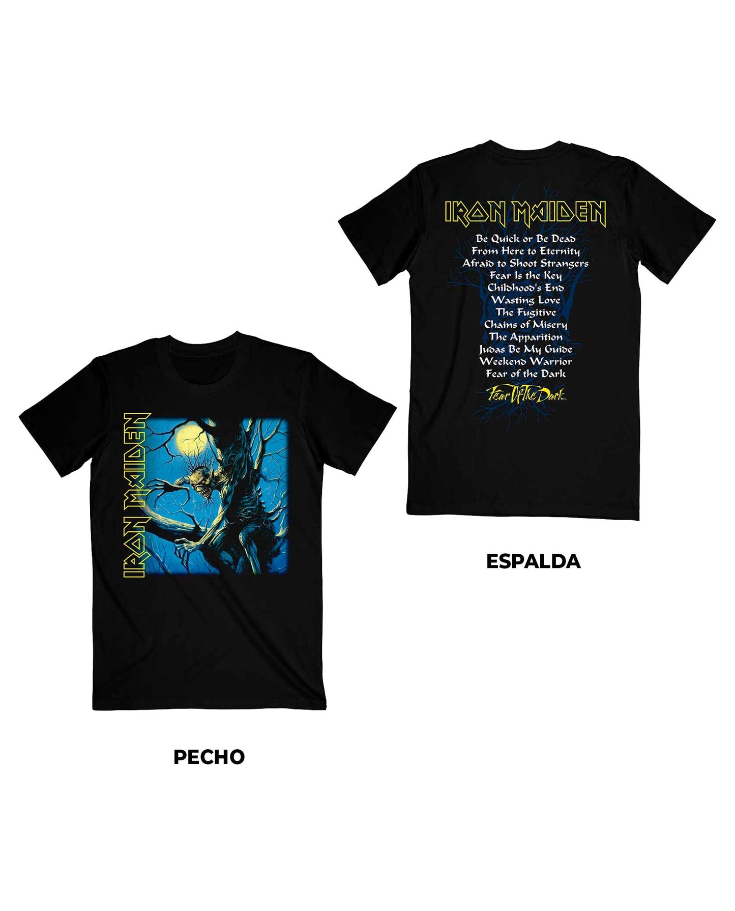Iron Maiden - Camiseta "Fear of the Dark Album Tracklisting" Unisex