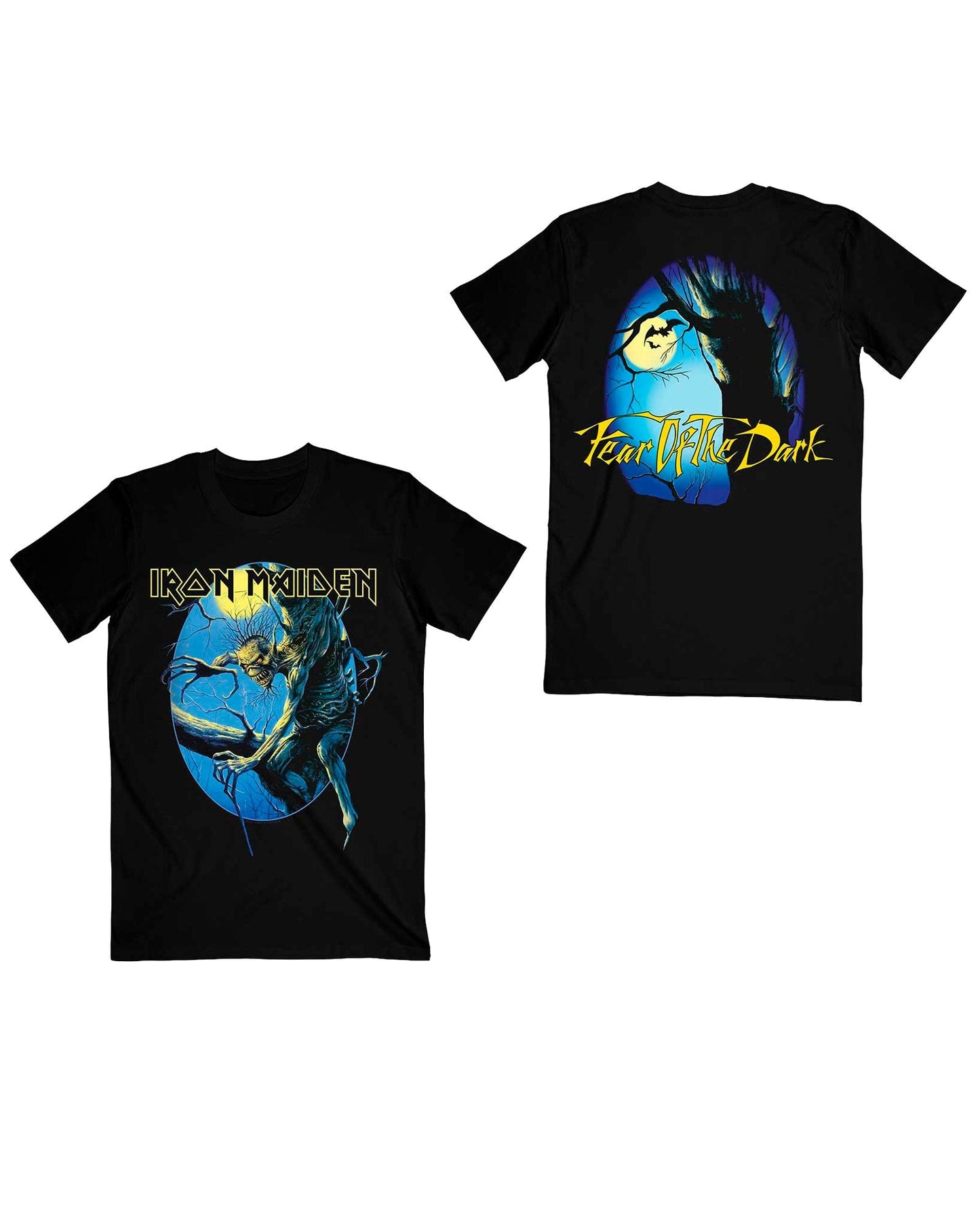 Iron Maiden - Camiseta "Fear of the Dark Oval Eddie Moon" Unisex