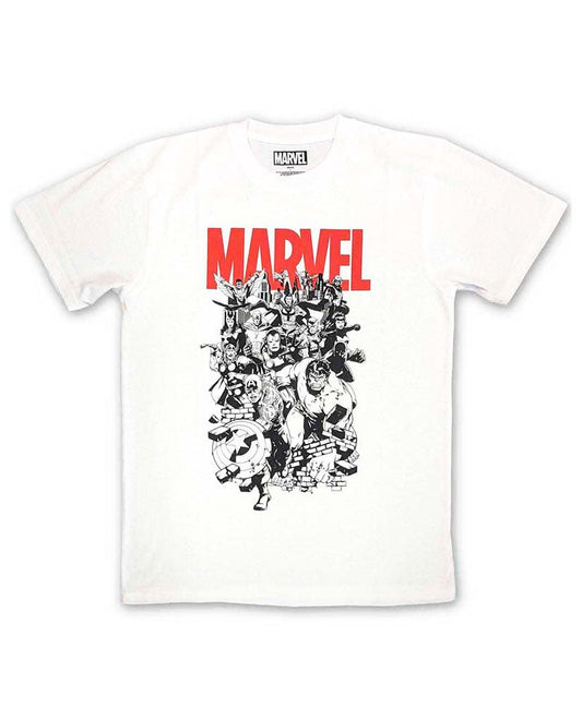 Marvel - Camiseta "Black & White Characters" Unisex