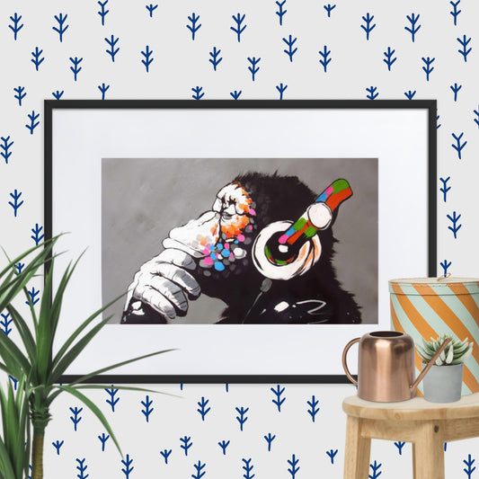 Cuadro decorativo con paspartú Monkey Musci