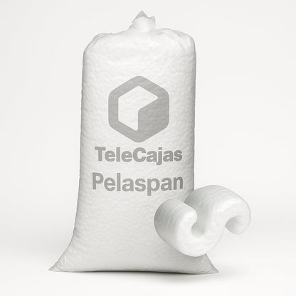 Chips de Embalaje 500 L | Relleno de Cajas y Protección de Envíos | Partículas en forma de S Gusanitos Pelaspan| Bolsa de 500 Litros
