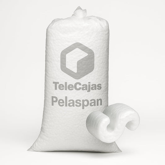 Chips de Embalaje 500 L | Relleno de Cajas y Protección de Envíos | Partículas en forma de S Gusanitos Pelaspan| Bolsa de 500 Litros