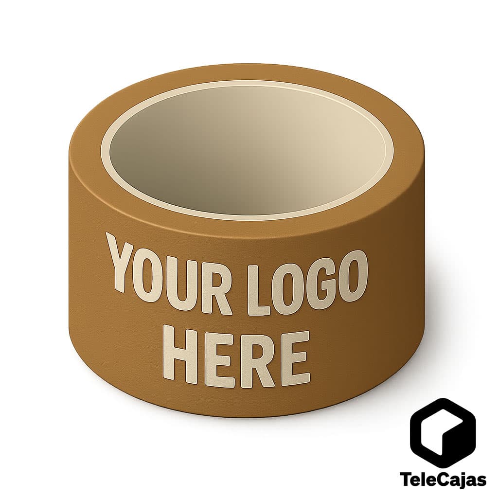 Cinta Adhesiva Personalizada con tu logo. Varias longitudes y tintas a elegir | Alto Adhesivo | Cliché y Dibujos Gratis | 180 unidades (5 cajas)