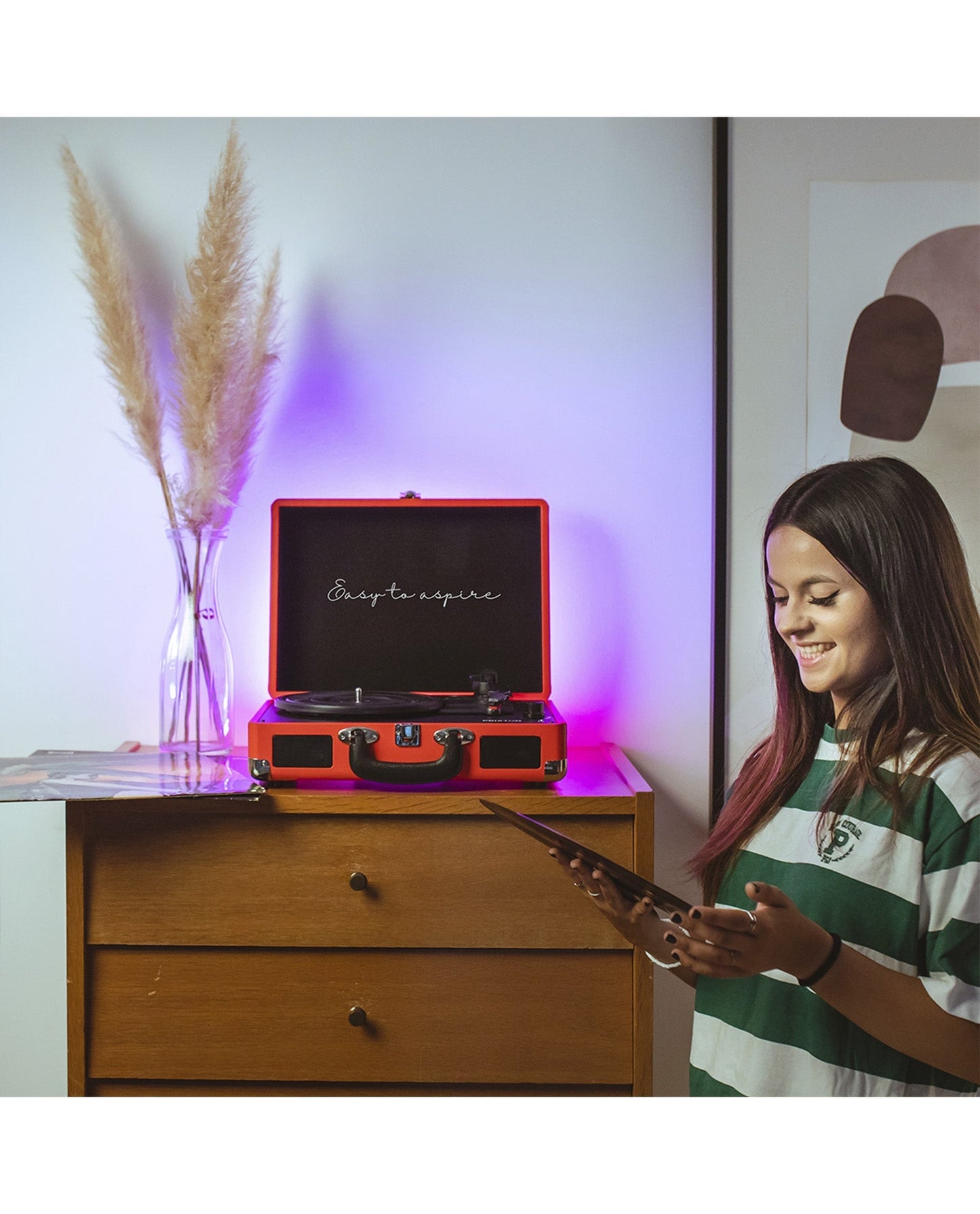 Prixton - Tocadiscos Bluetooth VC400 Rojo