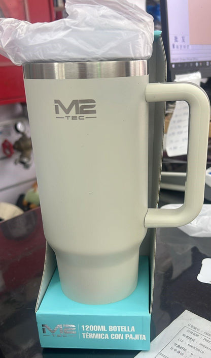 Taza Térmica 1200 ml de Acero Inoxidable con Pajita
