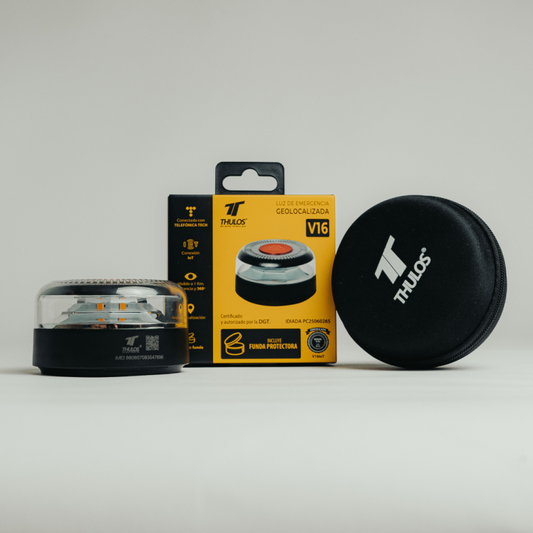 Pack 2 Balizas V16 Conectadas con Geolocalización | IoT + Certificación DGT | Con Funda Protectora