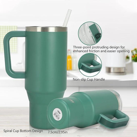 Taza Térmica 1200 ml de Acero Inoxidable con Pajita