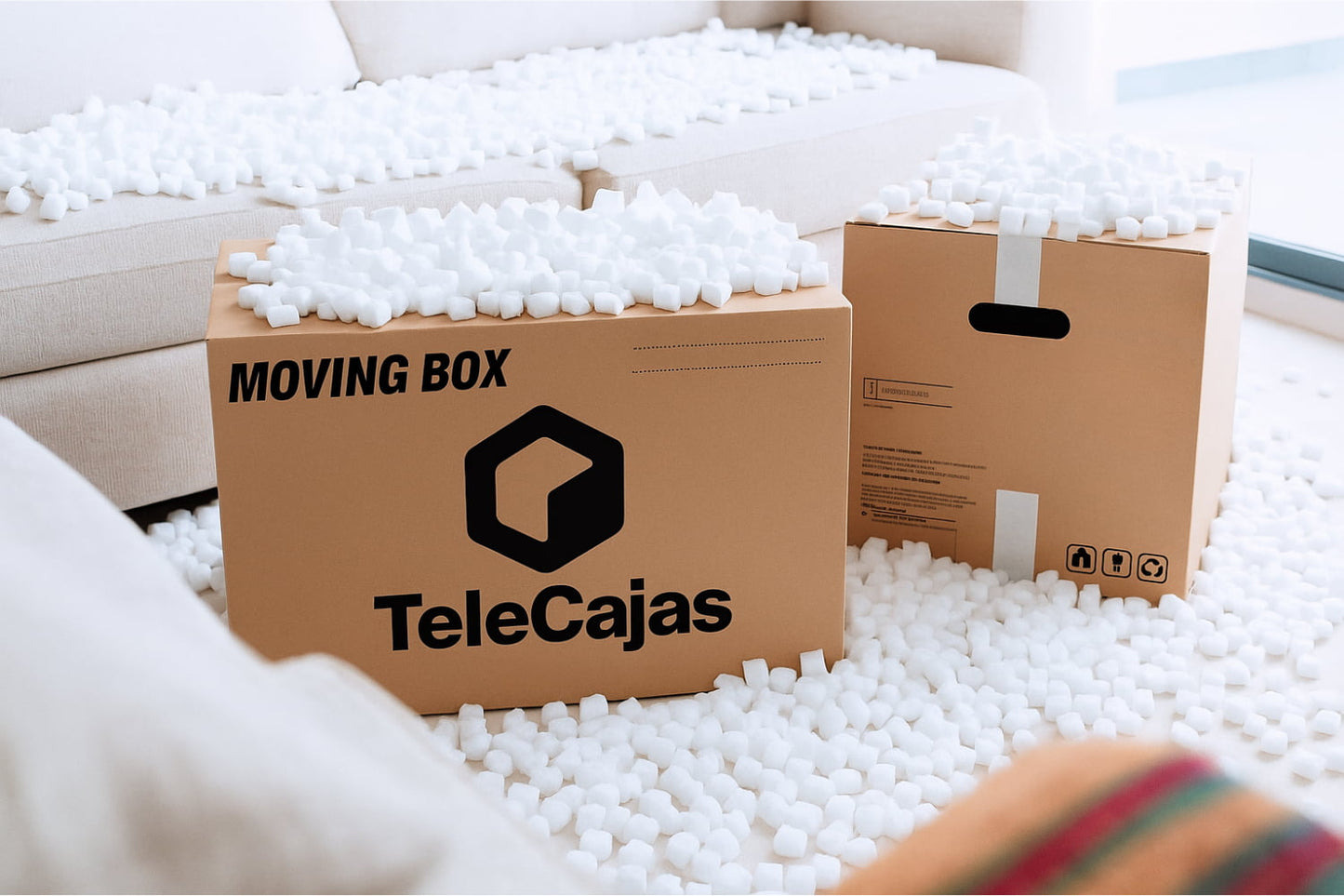 Chips de Embalaje 500 L | Relleno de Cajas y Protección de Envíos | Partículas en forma de S Gusanitos Pelaspan| Bolsa de 500 Litros