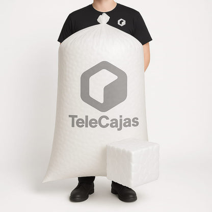 Bolsa Grande de Chips de Relleno en forma de Dados o Tacos. Saco de 333 Litros. Proteja sus productos durante el envío