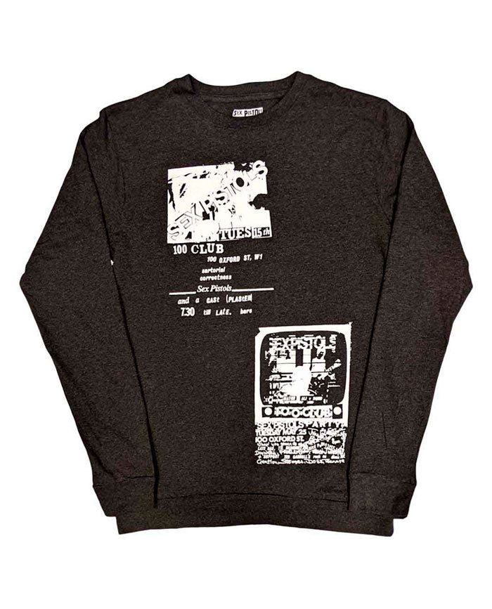 Sex Pistols - Camiseta Manga Larga "100 Club" Unisex