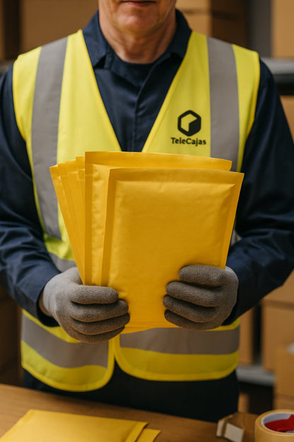 TELECAJAS | 100 Sobres Acolchados Grandes 18H | 270 x 360 mm INTERIOR | Burbujas para Protección y Autocierre | Caja de 100