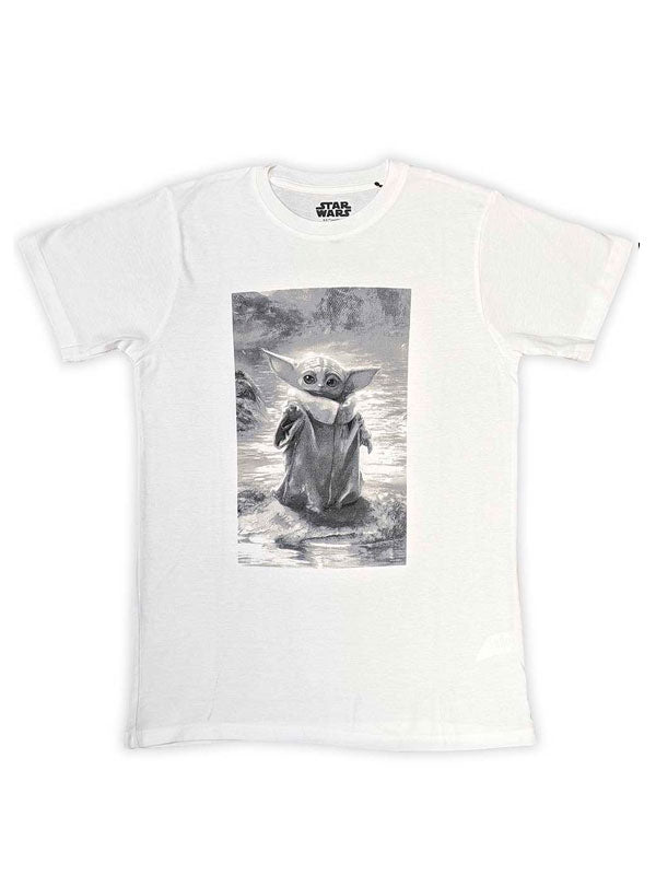 Star Wars - Camiseta "The Mandalorian Grogu B&W" Unisex