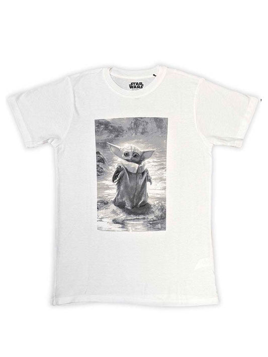 Star Wars - Camiseta "The Mandalorian Grogu B&W" Unisex