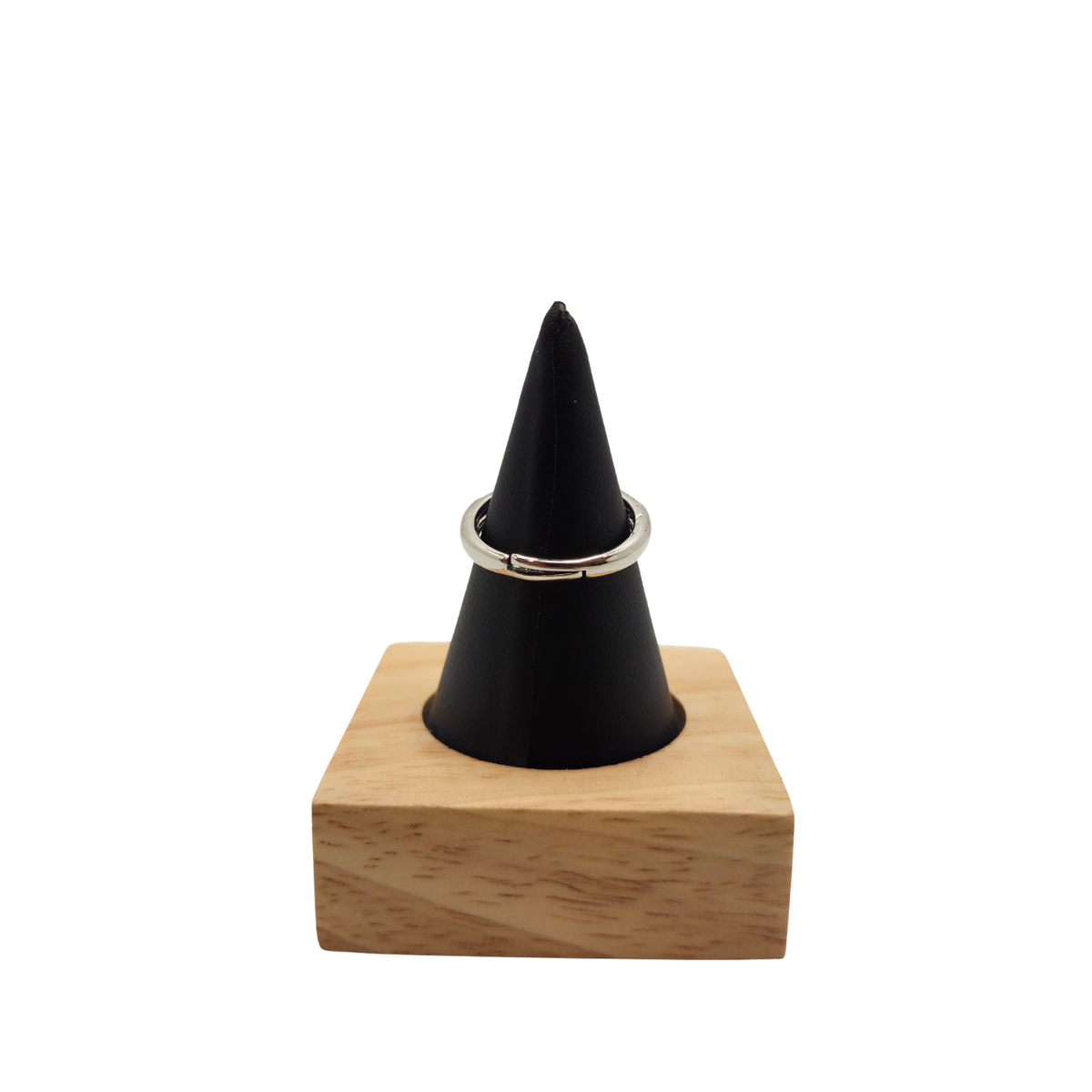 Anillo Ajustable "Emperatriz" con Circonita en Forma de Pera y Halo – Acero Bañado en Oro Blanco 18K